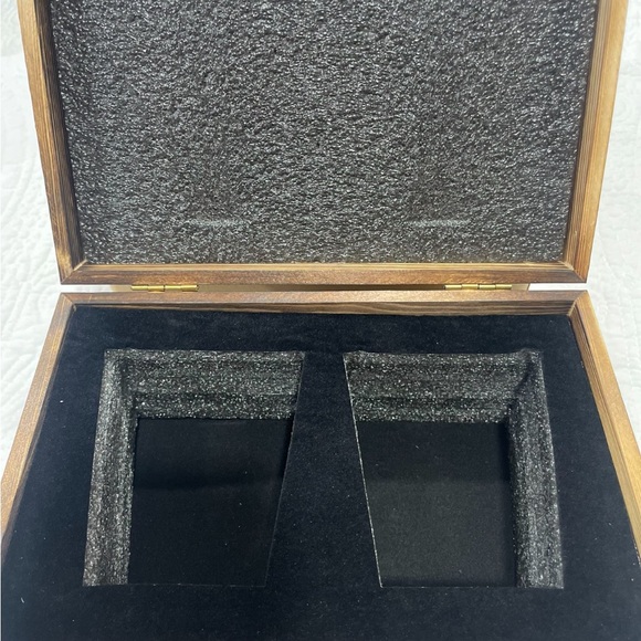 HARLEY DAVIDSON HIGH BALL GLASSES SET ENGRAVED LOGO WOODEN BOX SET - Picture 3 of 5